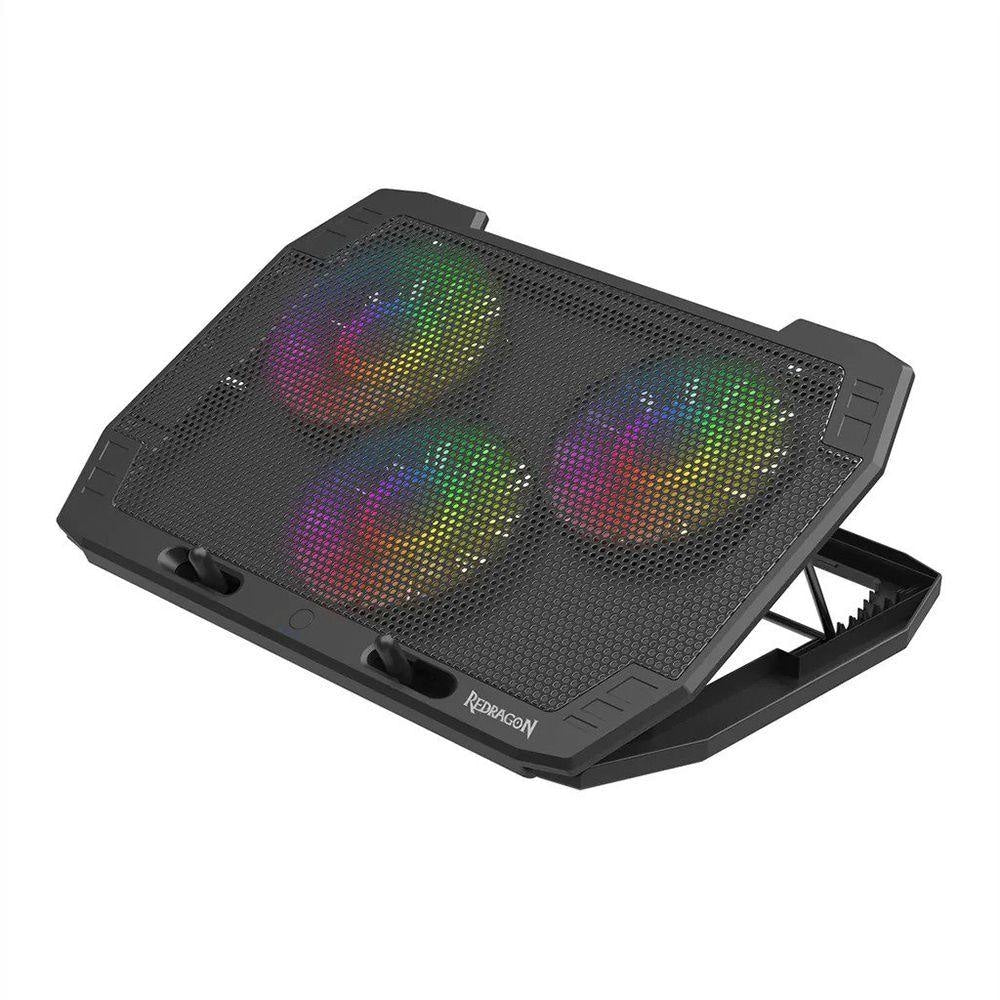 Redragon Ingrid GCP511 laptop cooler 3 fans RGB up to 17 Black Cooling Stands