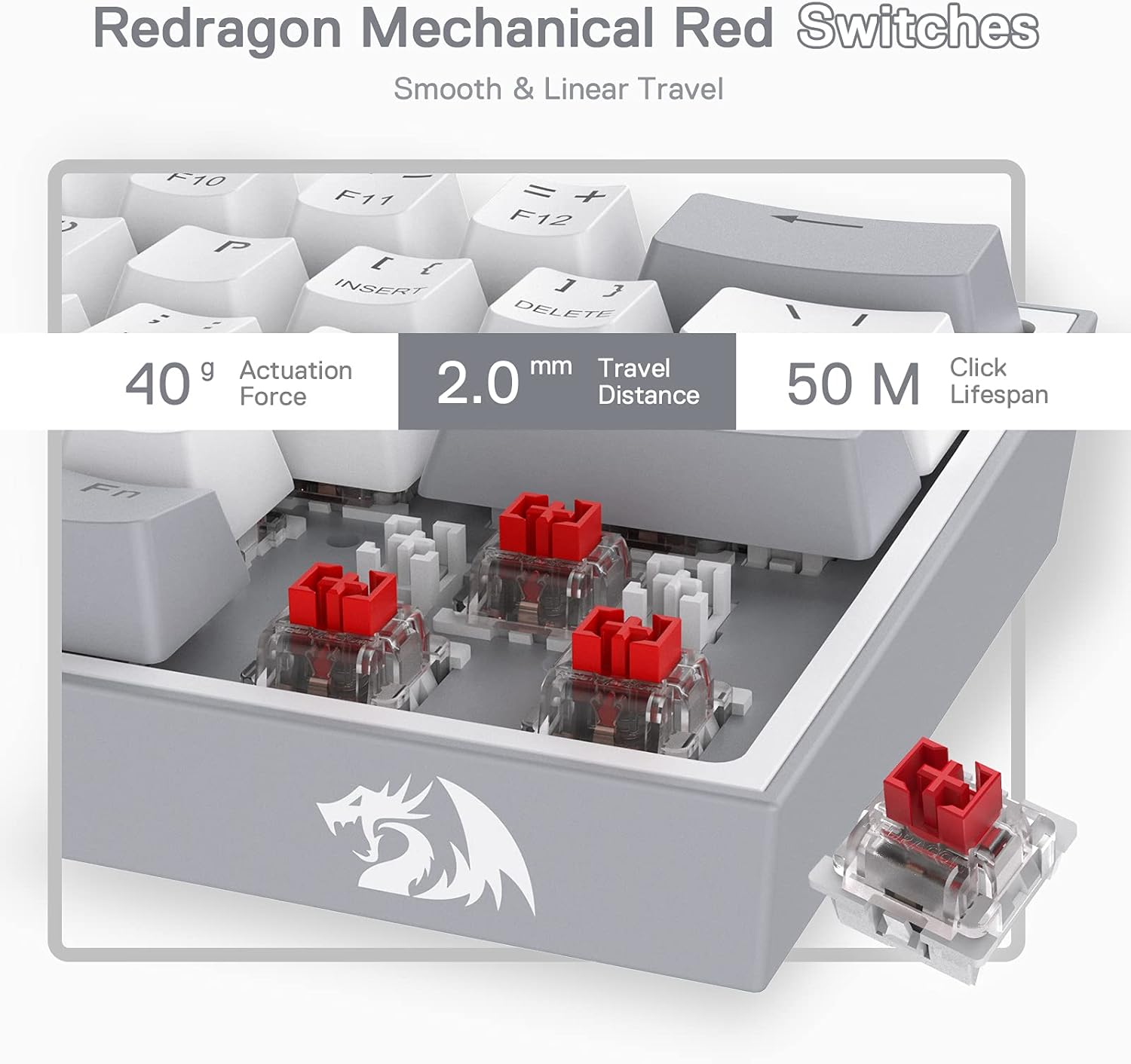 Redragon K617 Fizz 60% Wired RGB Gaming Keyboard 61 Keys Hot Swap Compact