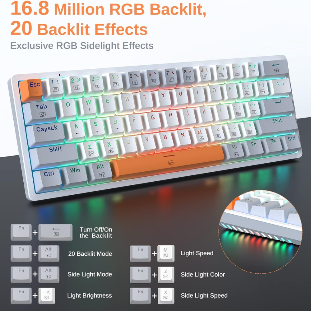 Redragon K642WGO AKALI 60% RGB Mechanical Keyboard Keyboard