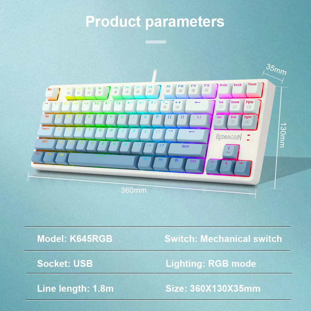REDRAGON K645W 87 Key RGB Mechanical Gaming Keyboard Keyboard