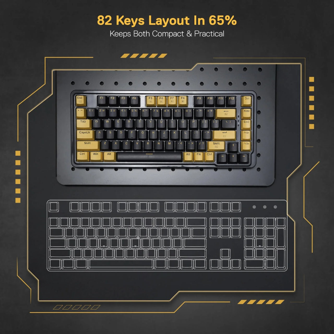 Redragon K649 78% Wired Gasket RGB Gaming Keyboard Keyboard