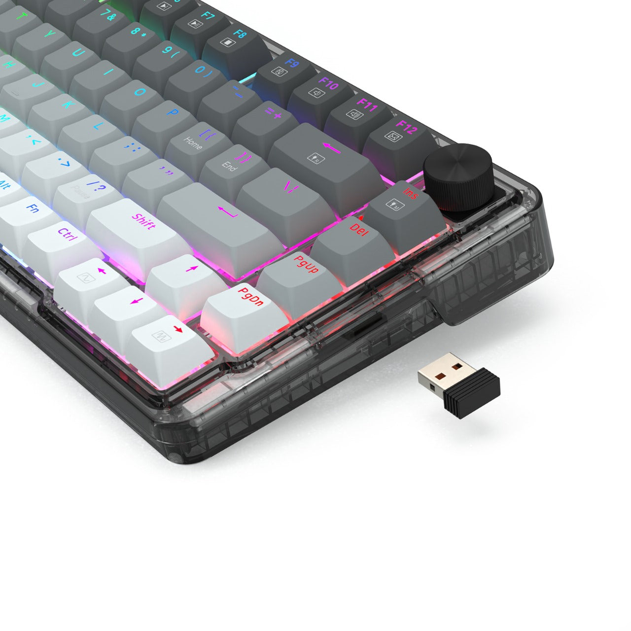Redragon K673 GG 75% Wireless Gasket RGB Gaming Keyboard 3 Modes 81 Keys PBT