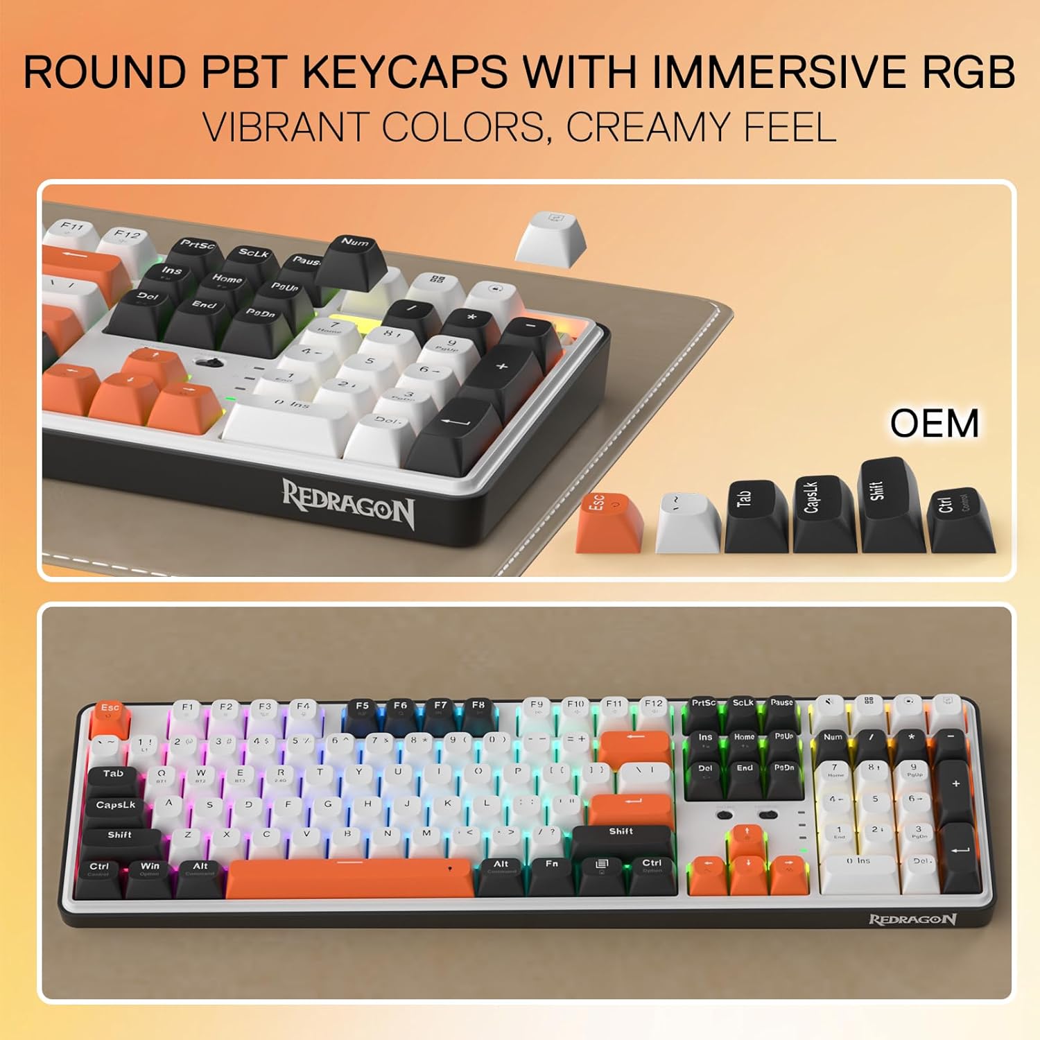 Redragon K689 PRO Wireless Gasket RGB Gaming Keyboard 104 Keys + Extra 4