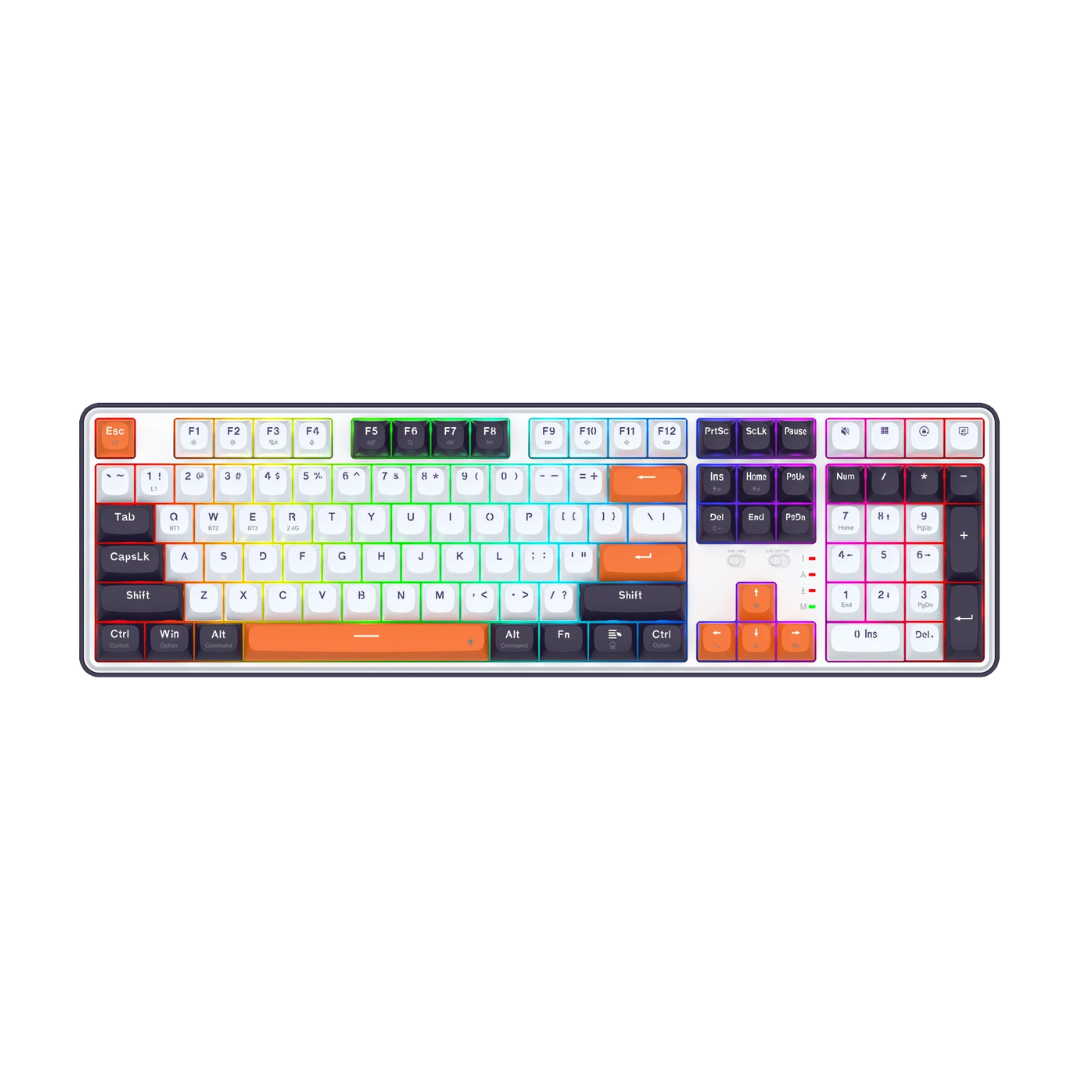 Redragon K689 PRO Wireless Gasket RGB Gaming Keyboard 104 Keys + Extra 4