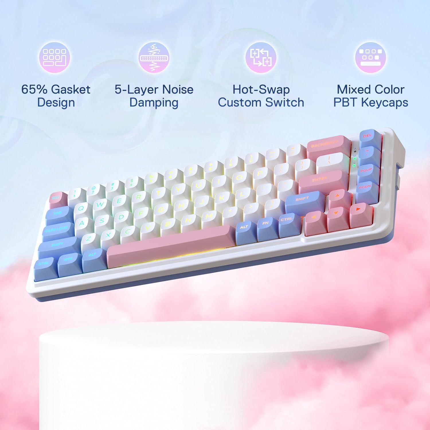 Redragon K709 PRO 65% Wireless Gasket RGB Gaming Keyboard 68 Keys Hot Swap