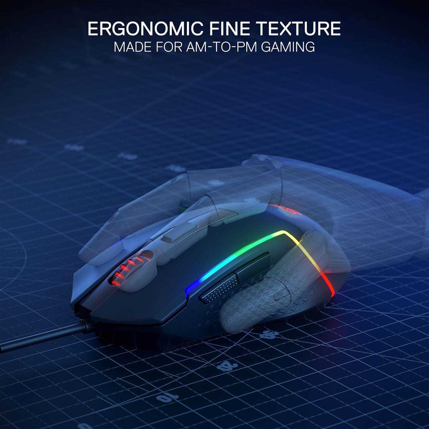 Redragon M616 RGB Gaming Mouse 10000 DPI Wired Optical Mouse with 6