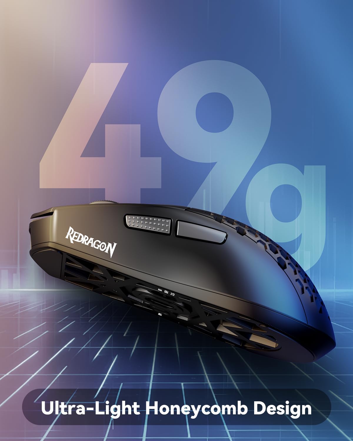 Redragon M725 Honeycomb Shell Gaming Mouse Wireless Ultra Lightweight 49g 8000