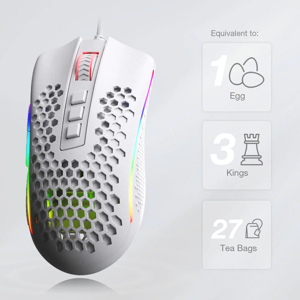 Redragon M808 Storm White Lightweight RGB Gaming Mouse Mouse