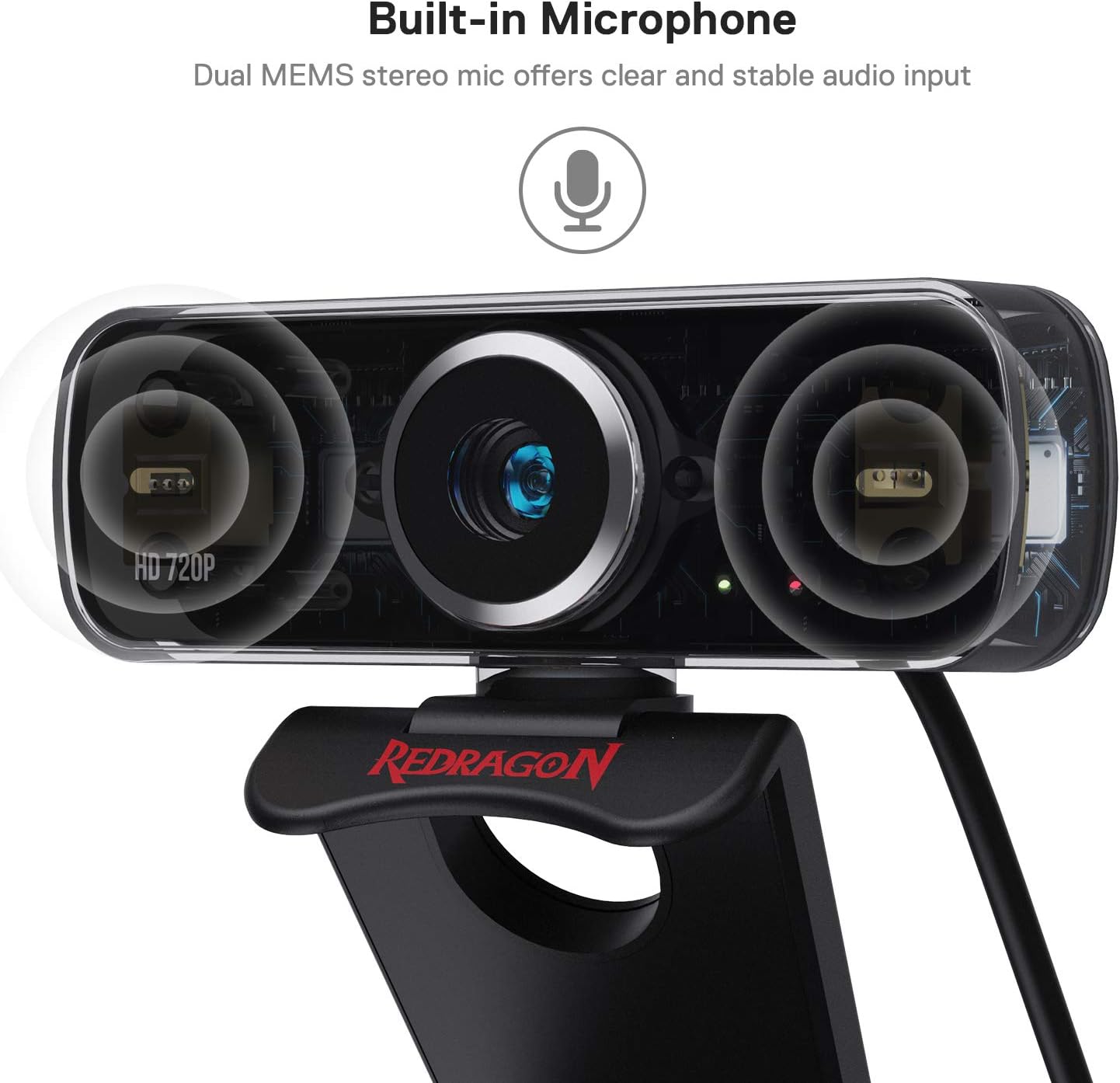 Redragon Webcam Gamer and Streamer Fobos 2 720p GW600 1 Black Streaming