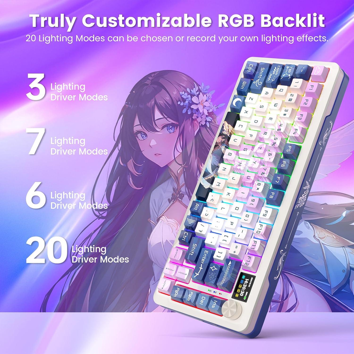 Redragon Wireless Mechanical Keyboard Gasket RGB Gaming Keyboard with 81