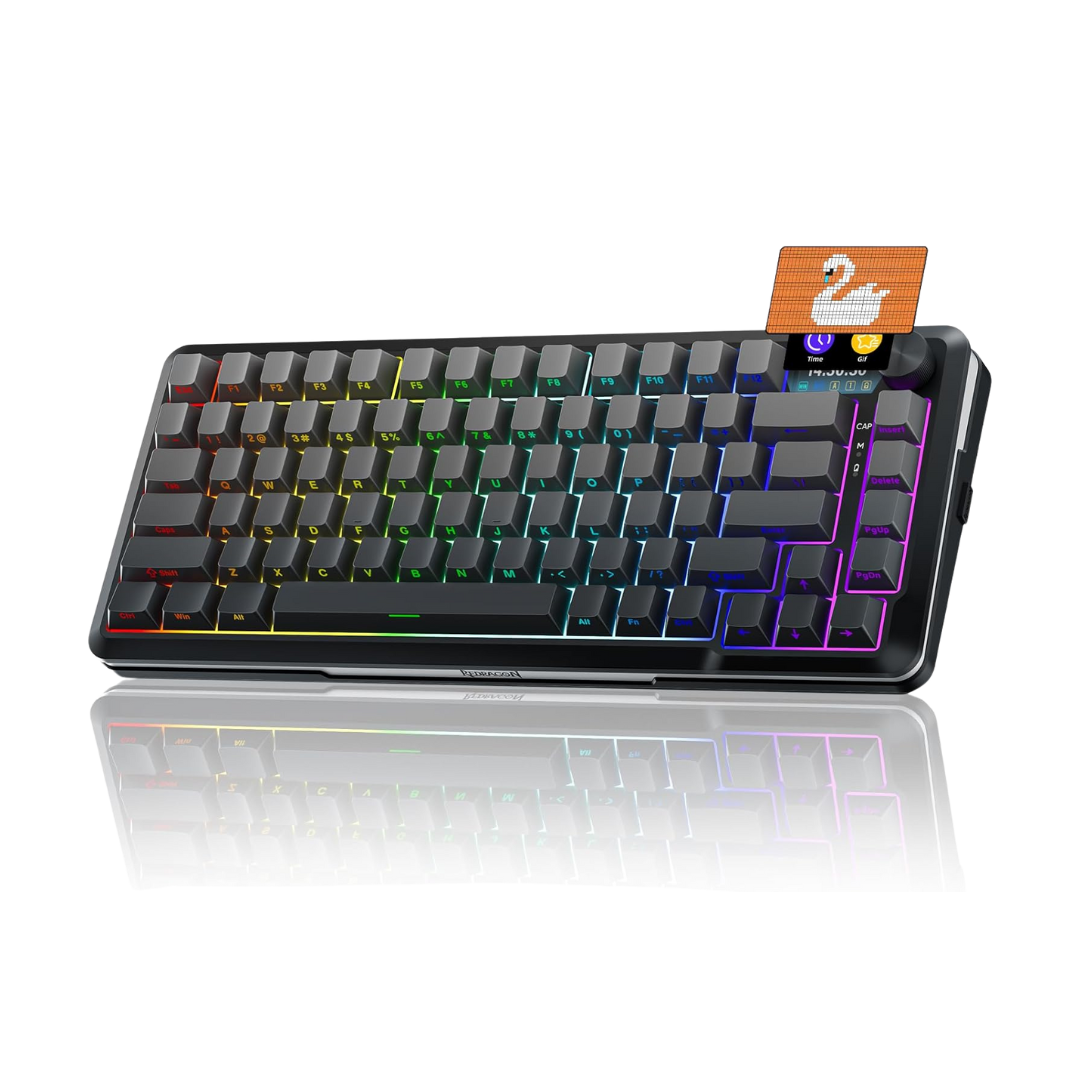 Redragon Wireless Mechanical Keyboard Gasket RGB Gaming Keyboard with Screen &