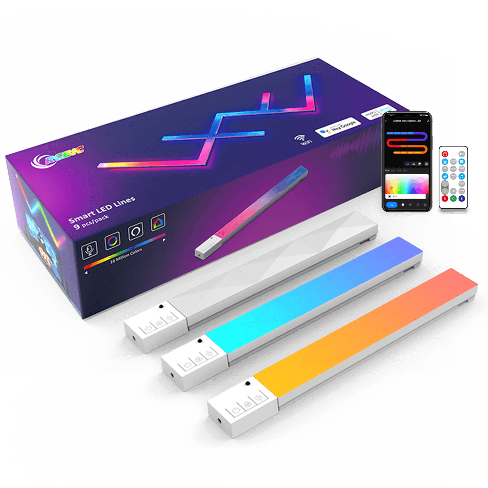 RGBIC DIY Smart Dream Color LED Light Bar 9 Pcs Lightning 45 JOD