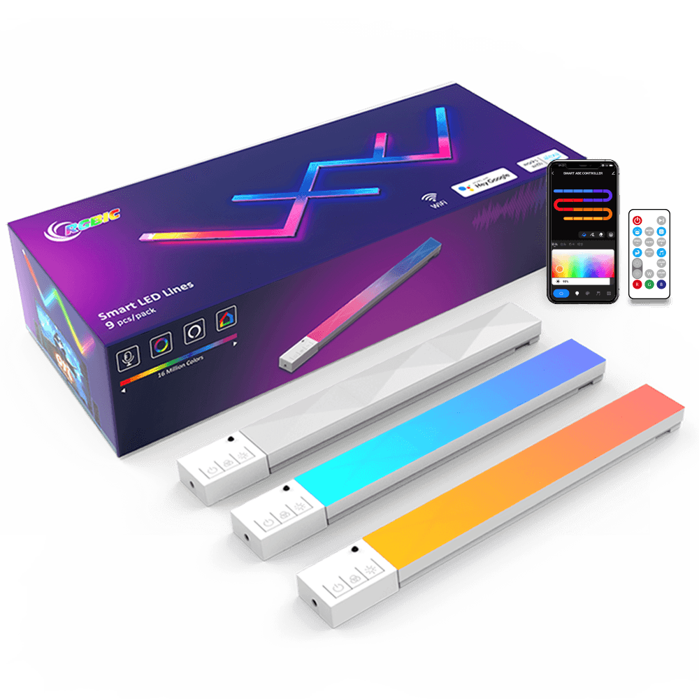 RGBIC DIY Smart Dream Color LED Light Bar 9 Pcs Lightning