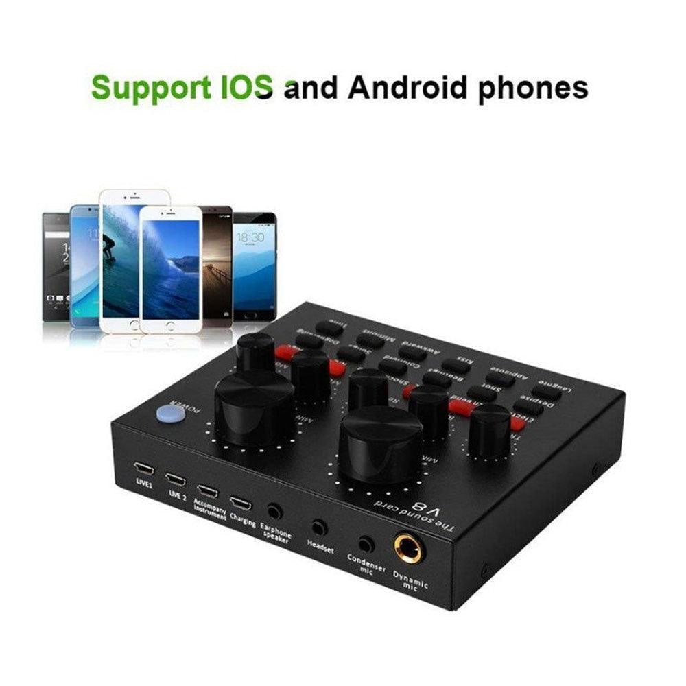 Sound card V8 Mixer Bluetooth SoundCard V8 Audio Soundcard Audio 15 JOD