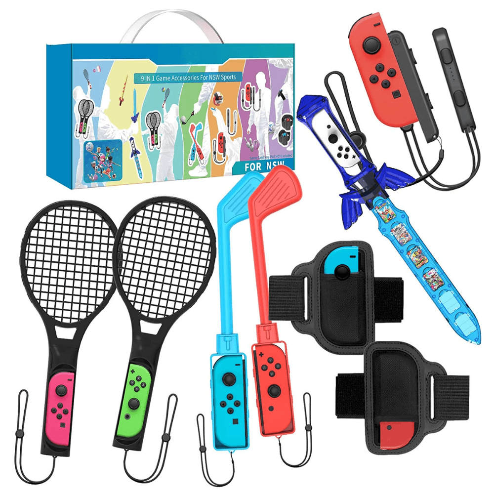 Sports Game Accessories Bundle for NS Switch Sport Accessories 9 in 1 Console