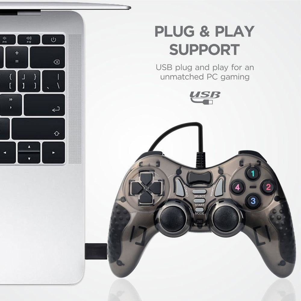 Twin Dual Shock USB Wired Gamepad Joystick Console