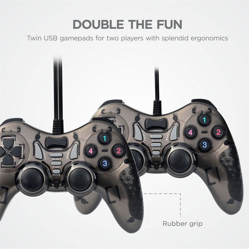 Joystic Rack Twin Dual Shock Usb Wired Gamepad Joystick
