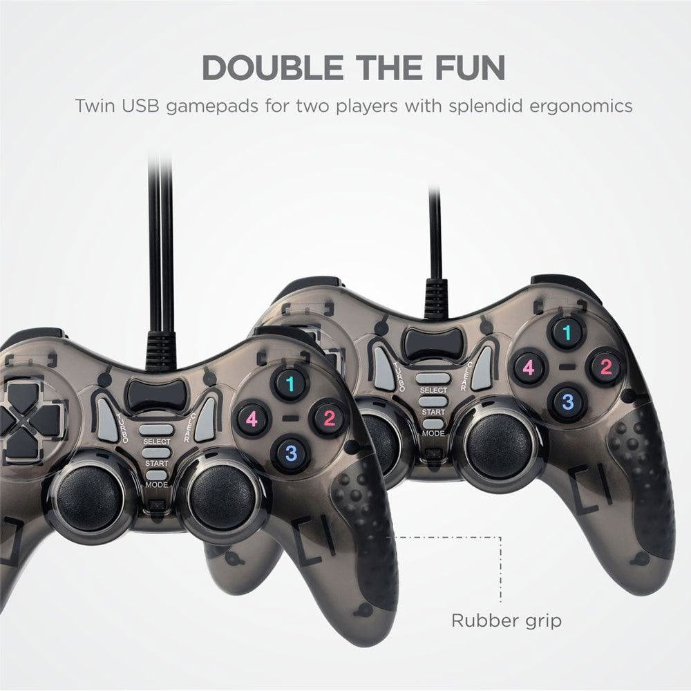 Twin Dual Shock USB Wired Gamepad Joystick Console