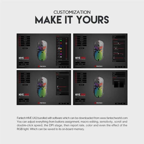 HIVE UX2 MACRO RGB GAMING MOUSE
