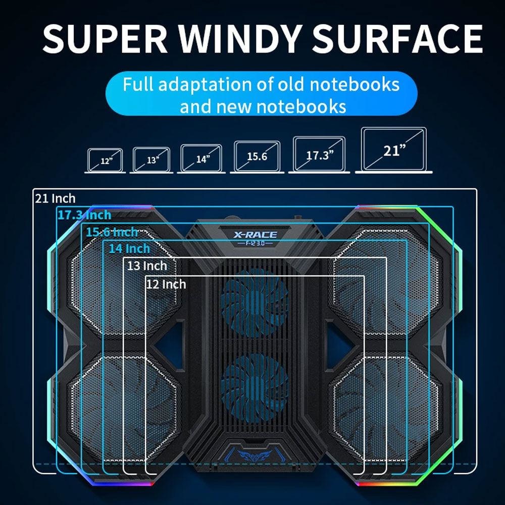 X Race Notebook Radiator Air cooler laptop Stand 6 Fans Cooling Stands