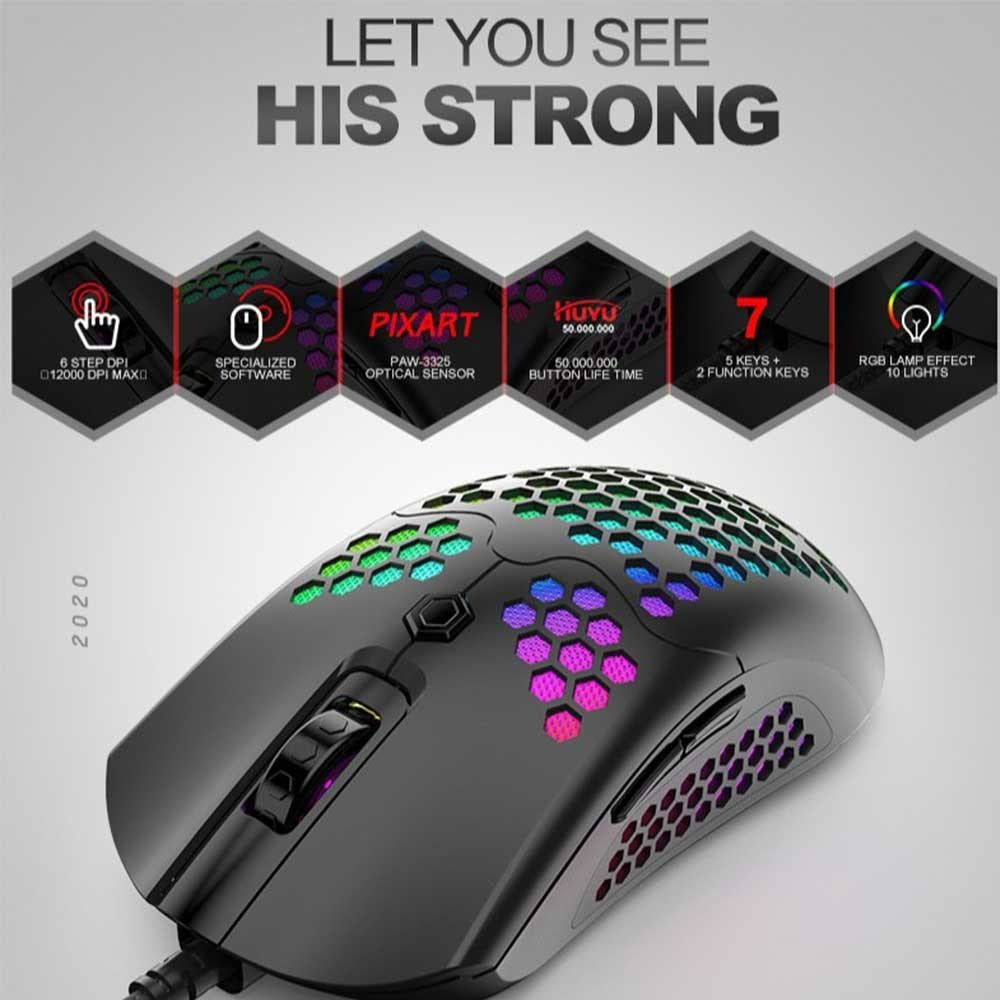 ZIYOULANG M5 RGB Lightweight Wired Gaming Mouse Mouse 17 JOD